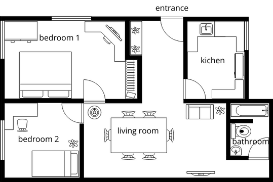 House Floor Plan | Visual Paradigm User-Contributed Diagrams / Designs